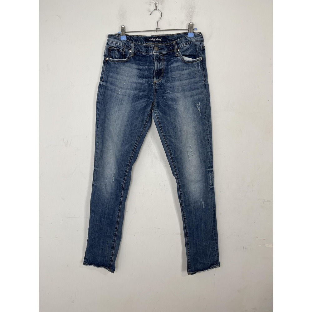 Driftwood Jeans Womens‎ 27 Mid Rise Straight Leg Denim Pants Distressed Stretch